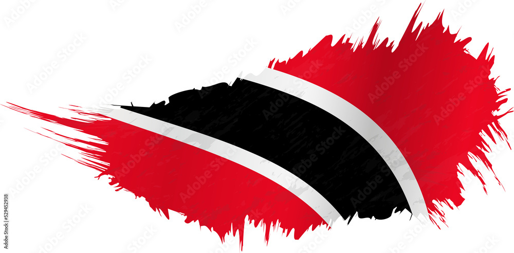 Φωτογραφία Flag of Trinidad and Tobago in grunge style with waving effect.