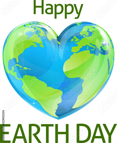 Happy Earth Day Heart Globe...