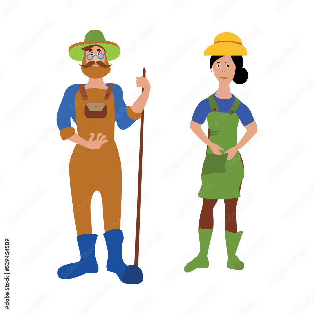Farmer. Vector illustration isolated on white background. Farmer. Vector illustration isolated on white background.