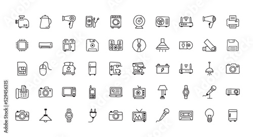 electronic icon pack, computer icon set, handdrawn icon