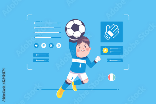 italian football player cute character design