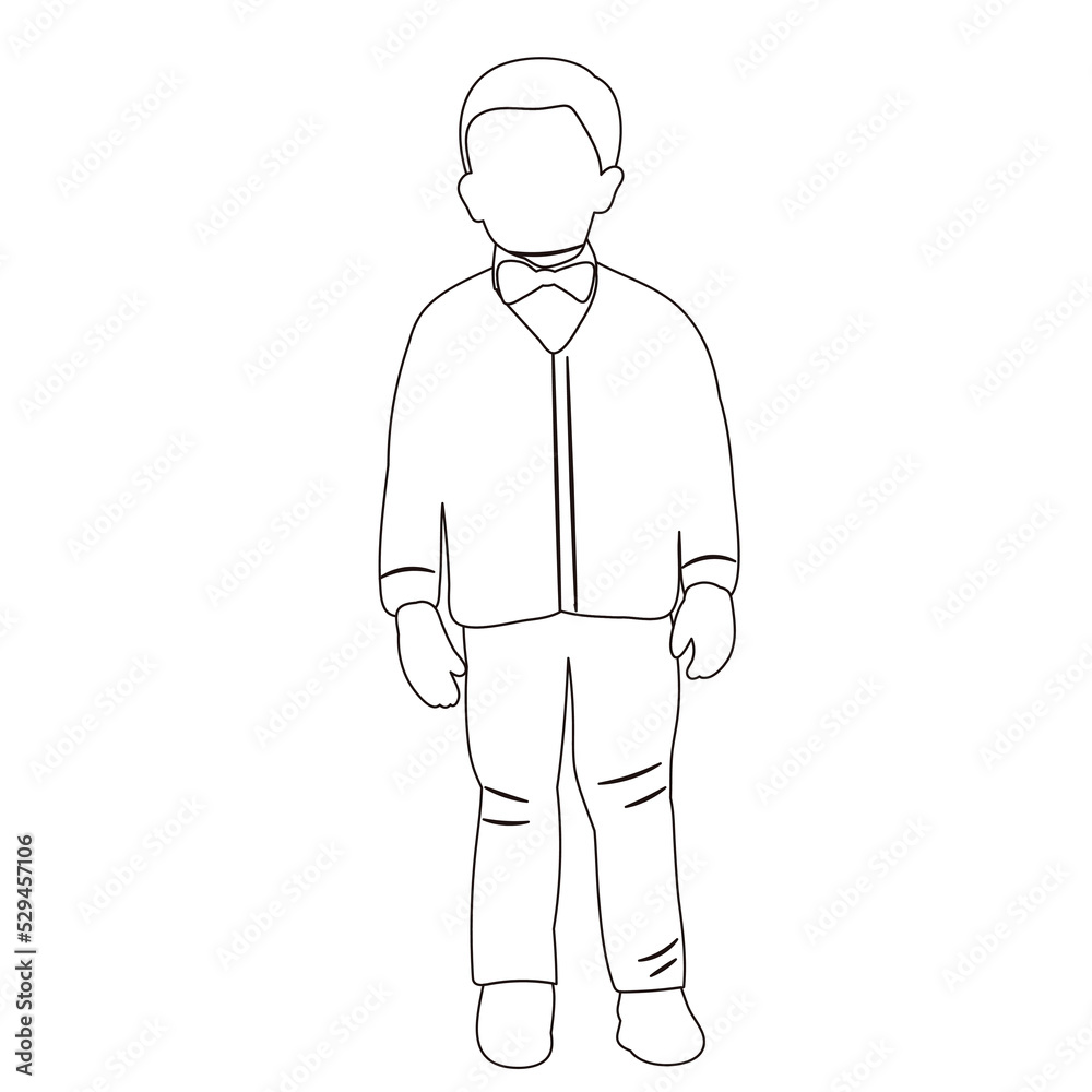 boy, child icons sketch, outline vector