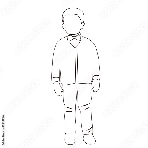 boy  child icons sketch  outline vector