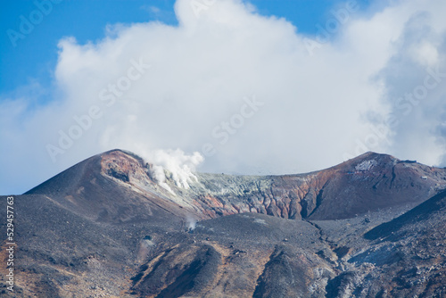 活火山の山頂 十勝岳 