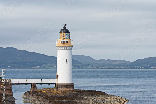 Rubha nan Gall lighthouse near Tobermory on the Isle of Mull. The name means Stranger's Point in Gaelic.