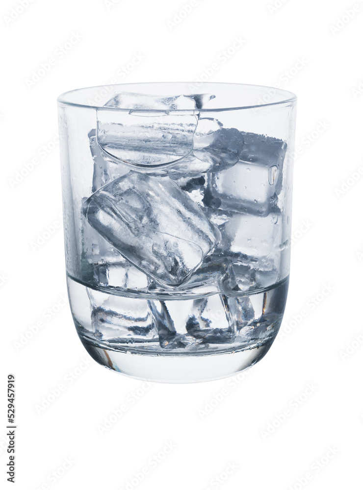 Glass of ice and water isolated on white background with clipping path. Glass of ice and water isolated on white background with clipping path.