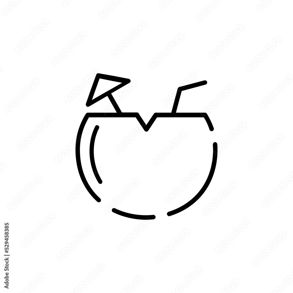 Coconut Drink, Juice Dotted Line Icon Vector Illustration Logo Template. Suitable For Many Purposes. Coconut Drink, Juice Dotted Line Icon Vector Illustration Logo Template. Suitable For Many Purposes.