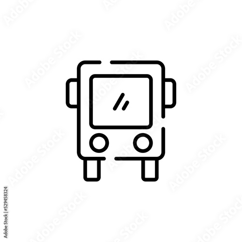 Bus, Autobus, Public, Transportation Dotted Line Icon Vector Illustration Logo Template. Suitable For Many Purposes.