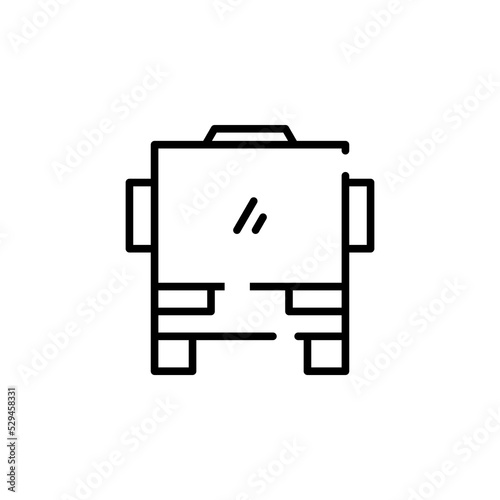 Bus, Autobus, Public, Transportation Dotted Line Icon Vector Illustration Logo Template. Suitable For Many Purposes.