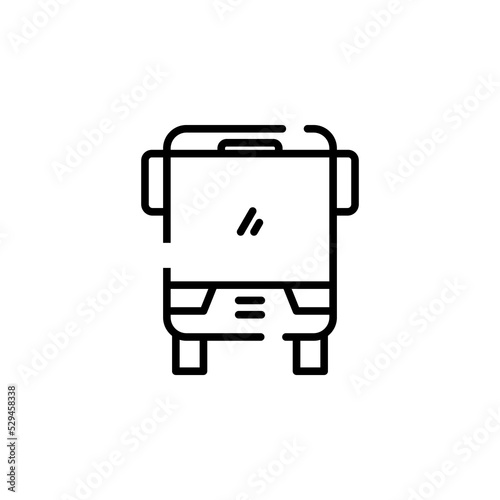 Bus, Autobus, Public, Transportation Dotted Line Icon Vector Illustration Logo Template. Suitable For Many Purposes.