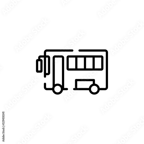 Bus, Autobus, Public, Transportation Dotted Line Icon Vector Illustration Logo Template. Suitable For Many Purposes.
