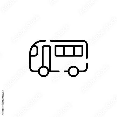 Bus, Autobus, Public, Transportation Dotted Line Icon Vector Illustration Logo Template. Suitable For Many Purposes.