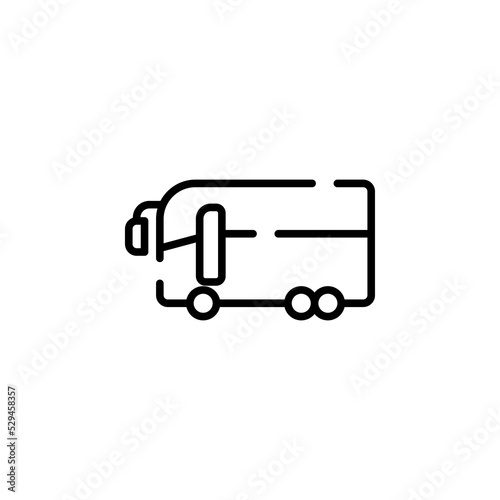 Bus, Autobus, Public, Transportation Dotted Line Icon Vector Illustration Logo Template. Suitable For Many Purposes.