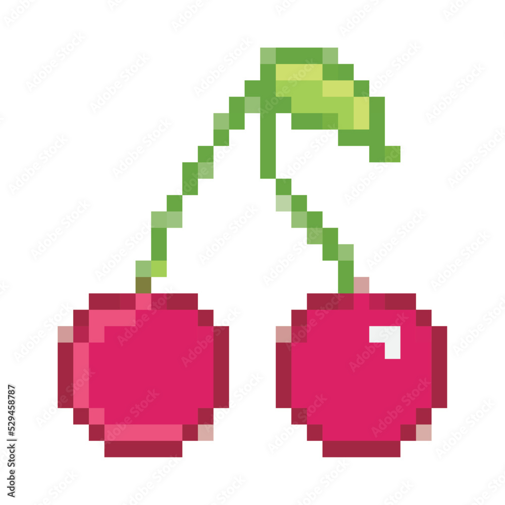 pixel cherry icon