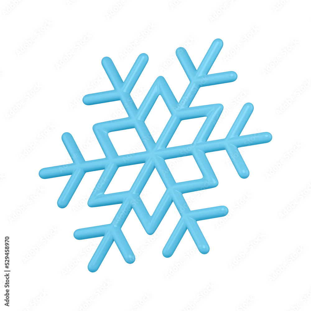 Blue minimalistic 3d mesh snowflake. Festive greeting with christmas and winter party Blue minimalistic 3d mesh snowflake. Festive greeting with christmas and winter party