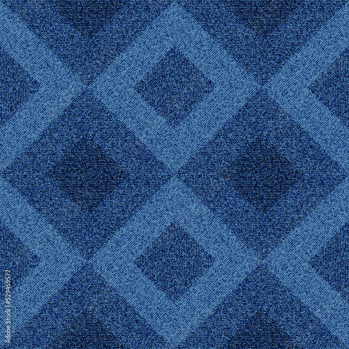 Seamless repeat vector pattern. Conservative, blue sweater in harlekin harlequin like, diamond shaped pattern. Or an offiice carpet.