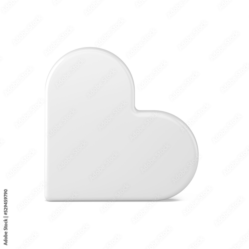 White interior 3d heart. Romantic christmas and holiday gift White interior 3d heart. Romantic christmas and holiday gift