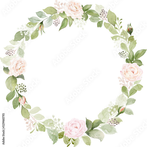 Watercolor Flower Wreath Frame