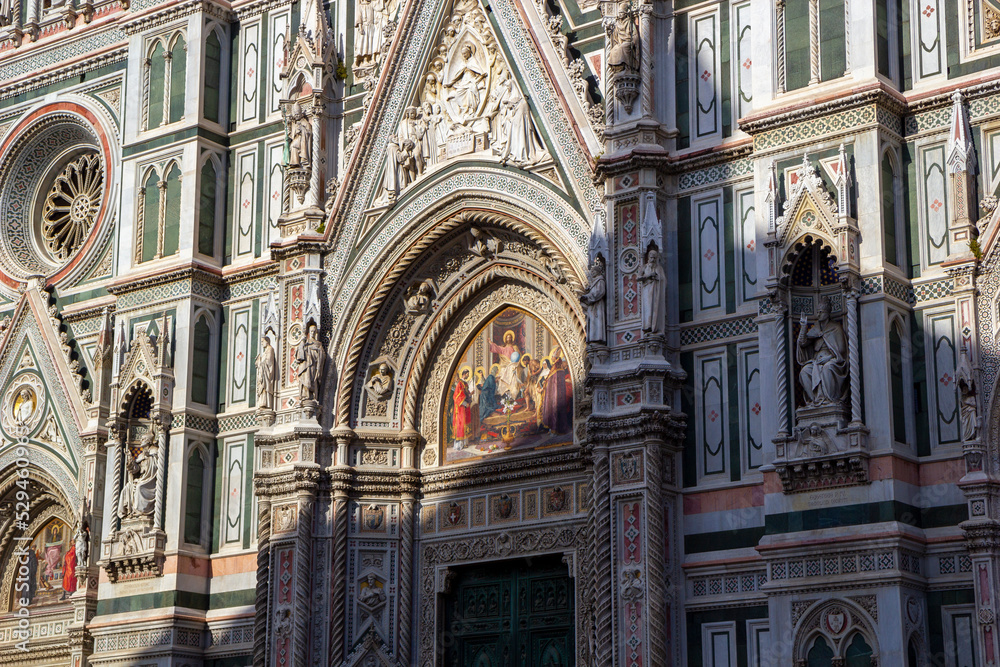 Detail of the facade of the Cathedral of Florence