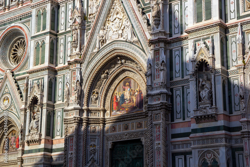Detail of the facade of the Cathedral of Florence