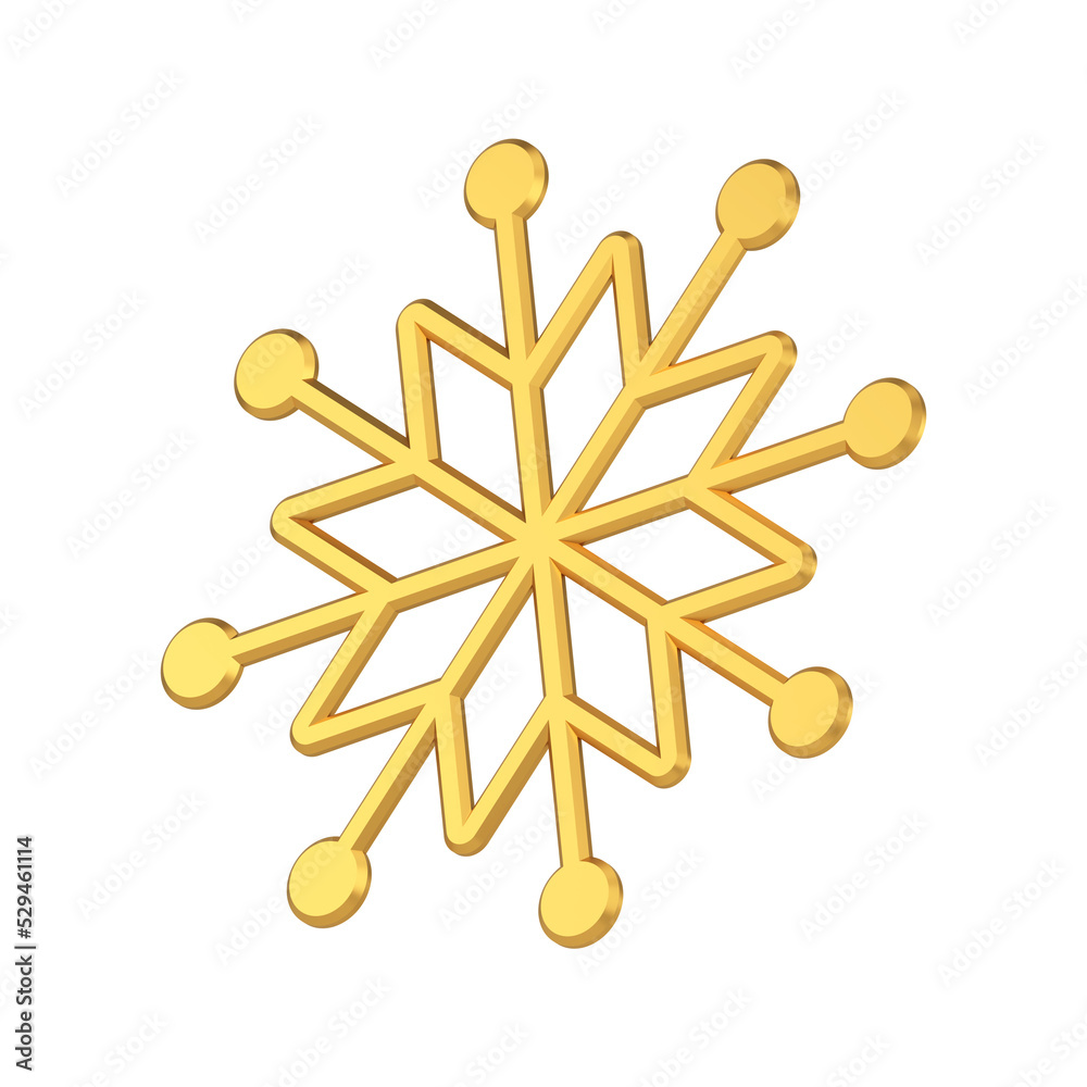 Gold holiday snowflake. Jewel interior decoration made precious metal Gold holiday snowflake. Jewel interior decoration made precious metal