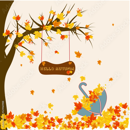 autumn background with leaves