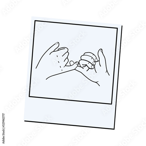 Promise hands with line with photo