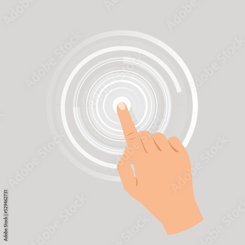hand presses the button vector