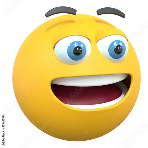 3d render icon laughing emoji