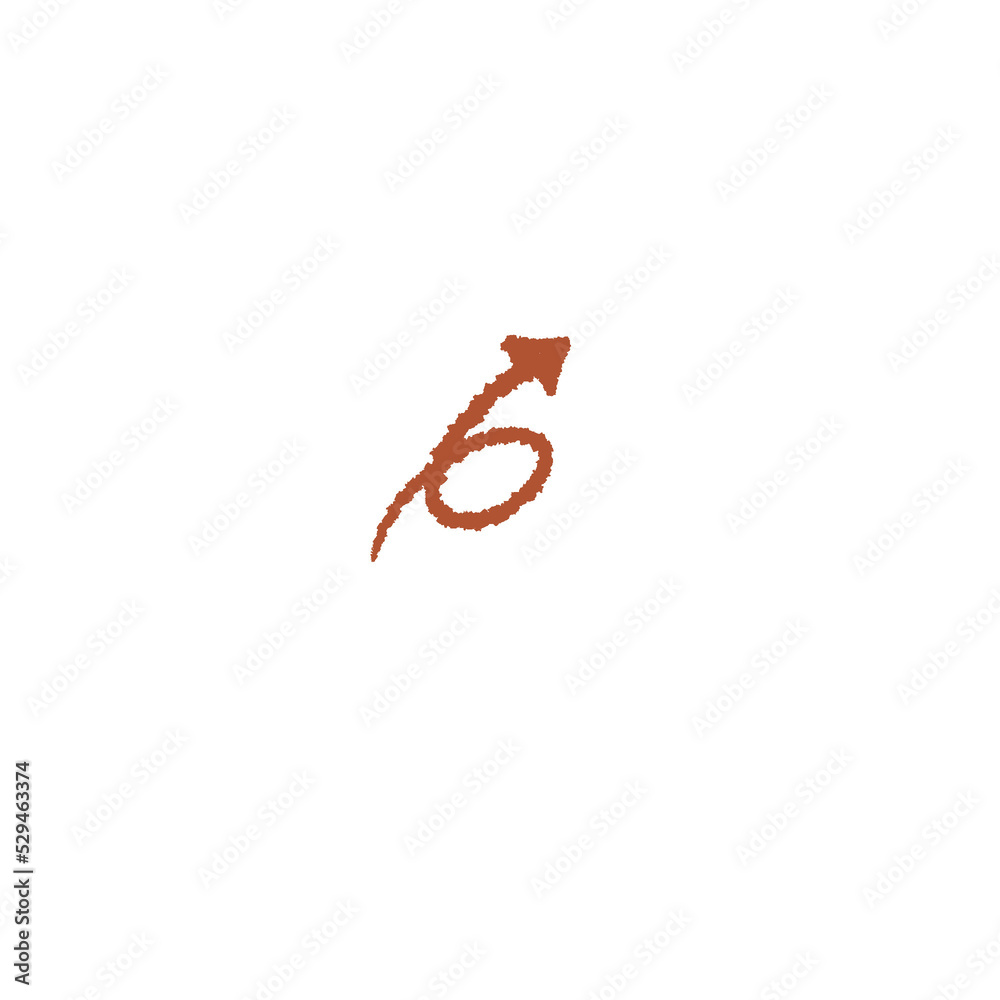 Obraz premium Brown Crayon Arrow