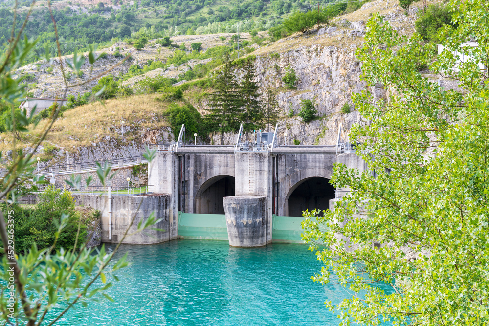 The dam of the lake of Barrea, Abruzzo, Italy