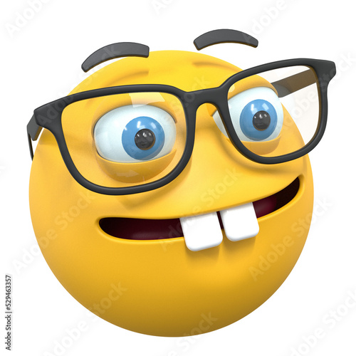Obraz na płótnie 3d render icon nerd eyeglasses emoji