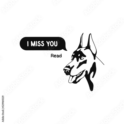 concept dog head illustration vector