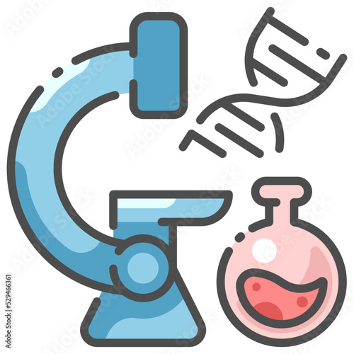 science subjects line color icon