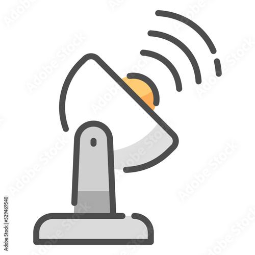 Satellite receiver line color icon