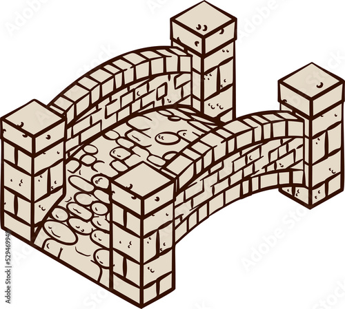 Stone Bridge Map Icon Vinta...