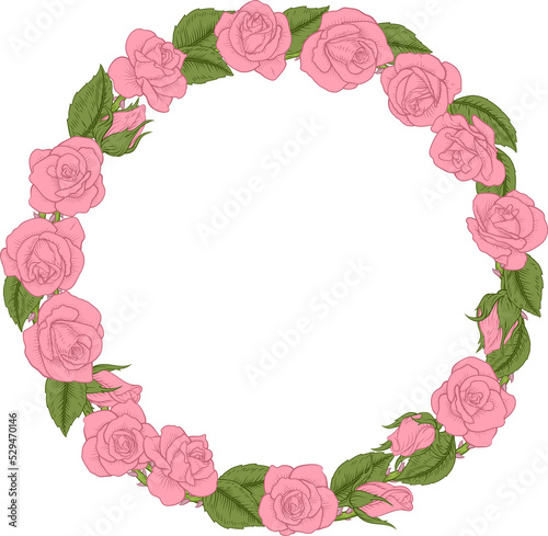 Roses Woodcut Vintage Style...