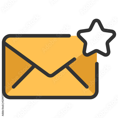 bookmark email line color icon