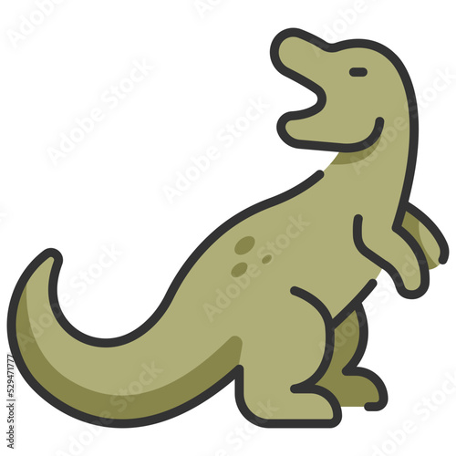 tyrannosaurus line color icon