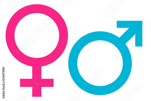 Male and female abstract design of vector sign. Gender concept symbol.