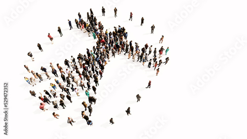 Concept or conceptual large gathering  of people forming an image of the vitruvius man on white background. A 3d illustration metaphor for architecture, renaissance, anthropology and physiology photo