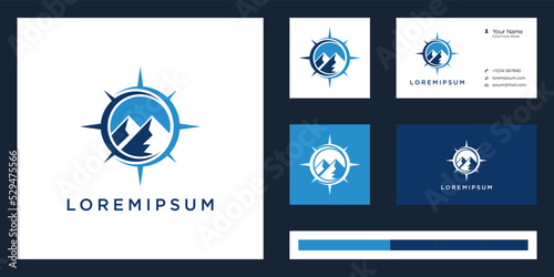 Mountain and Compass Symbol Logo Stock Vector - Illustration of concept, peak Logo Icon Symbol Vector Design Template