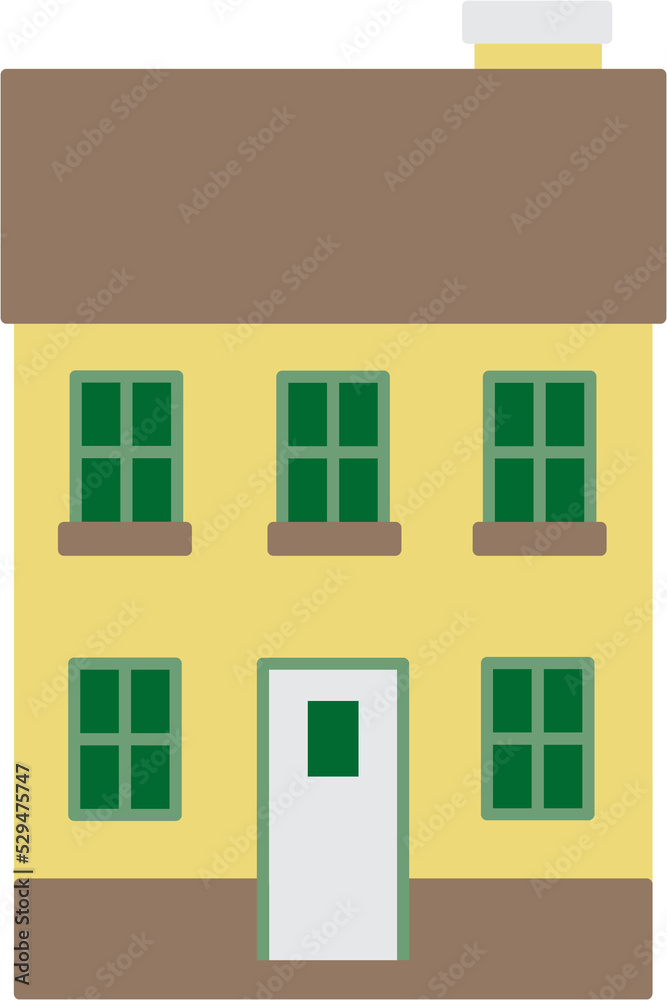outline drawing house front elevation view. outline drawing house front elevation view.
