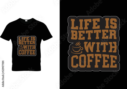 Coffee typography T-shirt Design (ID: 529477184)