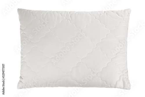 down pillow with cotton cover, isolate on a white background