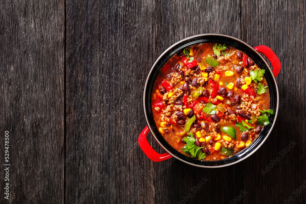 taco soup of ground beef, corn, beans and veggies taco soup of ground beef, corn, beans and veggies