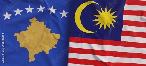 Photography Flags of Kosovo and Malaysia