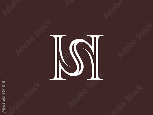 HS monogram logo in modern classic style with organic and serif fonts combined. Unique, luxurious, mature and elegant style logo. Perfect for wedding, personal, cosmetic, salon, art, fashion, etc.
