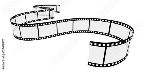 Film roll - Photo cinema video theme - Design element isolated on a white background - Black and white colors