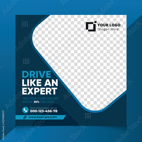 Driving school social media promo template